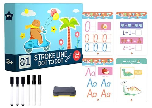 Übungshandschrift für Kinder, Vorschul-Kontrollbuch, pädagogisches Scribble Workbook, wiederverwendbare Kontrolle, Lernaktivitäten für Kinder