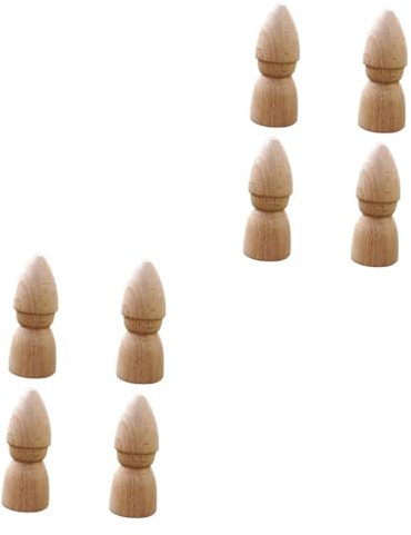 SEWACC 8stücke Unlackierte Holzpuppen Für Bastelprojekte Spielzeug Naturholz Für Mädchen Bemalen Und Gestalten Mit Farben Filz Und