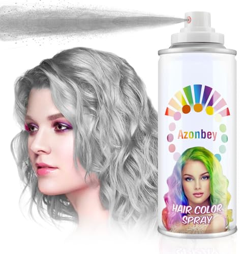 Spray de couleur temporaire pour cheveux d'Halloween, pour femmes, enfants, hommes, laque lavable, spray coloré pour cheveux, laque colorée pour Halloween, fête, cosplay, jour de Noël (01gris)