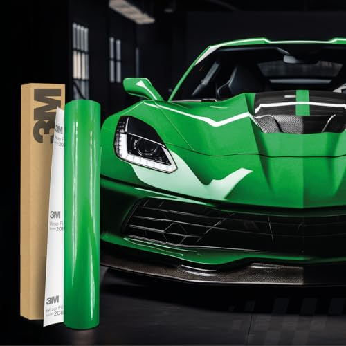 3M 2080 Car Wrapping Folie 30x152cm Selbstklebende Autofolie für Auto Motorrad Boot 3D Lackschutzfolie mit Luftkanälen zum Folieren (G336 Gloss Green Envy)