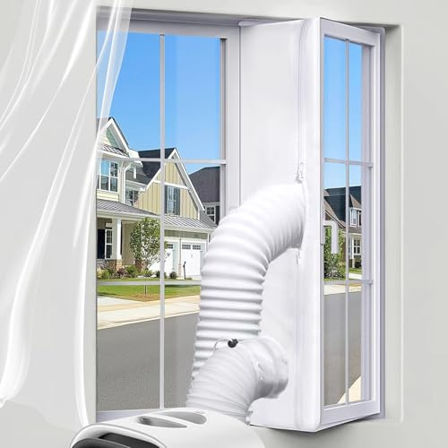 Sello de ventana, accesorios portátiles de tela para aire acondicionado y secadora, un sello universal de ventana de dos tubos para cada unidad de aire acondicionado portátil de 300 cm, 400 cm, 500 cm