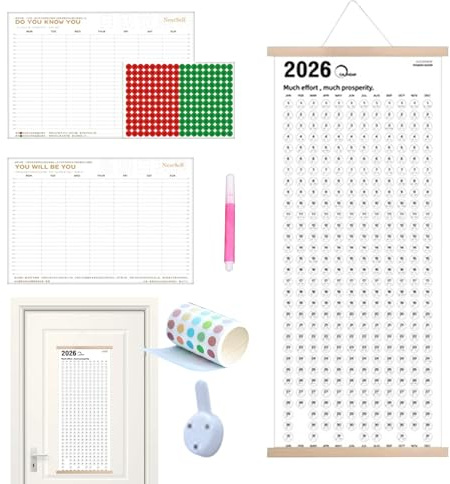 Calendario mensile 2026-2027 – Agenda da parete con set di adesivi, grande layout per casa, ufficio, aula, studenti, efficiente organizzazione di appuntamenti, attività eventi, pratici per