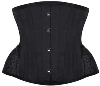 MWAHJU Snörningskorsett bantning kroppsformare kvinnor broderi midjetränare kort under byst cincher för kvinnor, Svart, XS