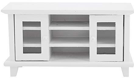 Generic 1:12 Puppenhaus Miniatur-TV-Schrank Modell Holzmöbel für Geschenk Weiße Farbe (White)