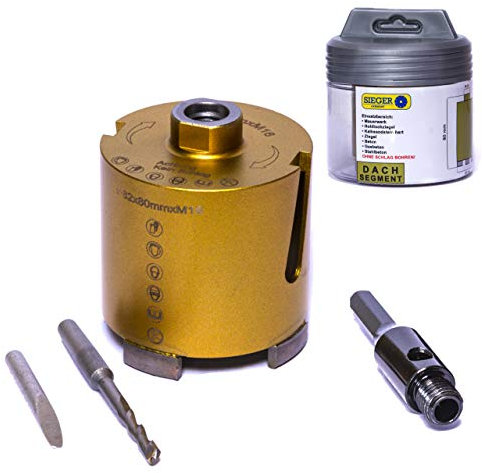 SIEGER Broca de corona de perforación profesional de diamante, 68 mm, 82 mm, con segmentos de techo soldados con láser, para Makita Bosch Baier Hilti Eibenstock (solo corona de perforación de 82 mm)