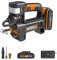 WORX 20V Cordless Tyre Inflator WX092 Multi-Function Air Pump, Powerful LED Light & SOS Emergency Light, Max. 150 PSI High Pressure, PowerShare, 1 * 2.0Ah Battery, 1 * 2A Charger
