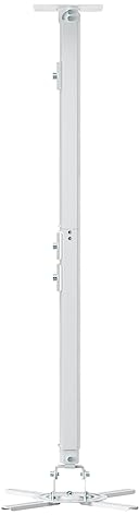suptek Beamer Halterung Decke, Projektor Deckenhalterung Lang 360° Drehbar 90° Schwenkbar 90° Neigbar, 780-1250mm Deckenhalter Beamer Verstellbar für Projektoren bis 13,6 kg, weiß (PR05LW)