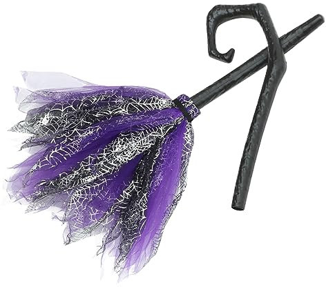 Amosfun Scopa Magica per Halloween Plastica Decorazione per Feste Accessorio per Cosplay Strega Leggera e Facile da Trasportare Design Elegante e Funzionale