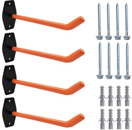 QUVBKZ 4 Pezzi Porta Gomme Auto da Garage Set, Comprese Viti e Perni, 25.5 x 9 x 5cm Porta Attrezzi da Parete, Attrezzi Officina Accessori Garage, per Riporre Pneumatici e Cerchioni Dell'auto