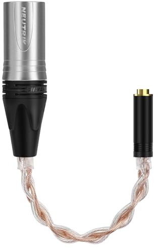 Cavo adattatore audio per cuffie Geekria da4pin XLR bilanciato maschio a4,4 mm bilanciato femmina, cavo di conversione audio placcato in argento OCC,compatibile con amplificatori e microfoni(20cm/8'')
