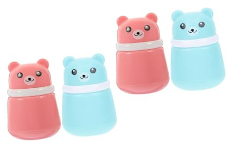 VICASKY 4stücke Kawaii Bär Puder Puff Box Tragbarer Und Auslaufsicherer Behälter Für Babypuder Für Und Unterwegs Und Blau Mit Praktischem Puff Für Gleichmäßige Anwendung