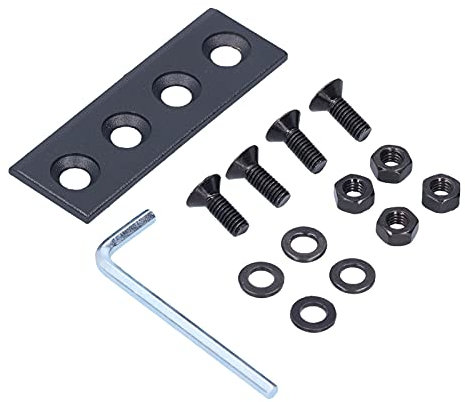 Culnflun Herrajes para puertas, kit de placa conectora de riel para puerta de granero, herrajes para puertas corredizas de acero al carbono, 8x2,7 cm para conexión de riel de