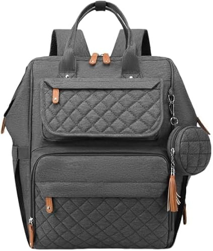 VKFOFEG Borsa Fasciatoio, Zaino per il Cambio del Pannolino, Zaino Mamma Multifunzione, Fasciatoio Portatile Neonato, Grande Capacità, Borsa Passeggino per Mamma e Papà