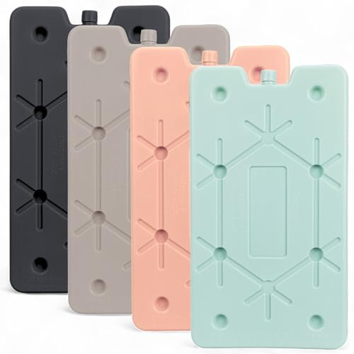 MIJOMA Kühlakkus 4er Set – Wiederverwendbare Kühlakkus in 4 Farben, 25x14x1 cm, flach & effizient – Kühlelemente für Kühlbox, Picknick, Reisen & Alltag