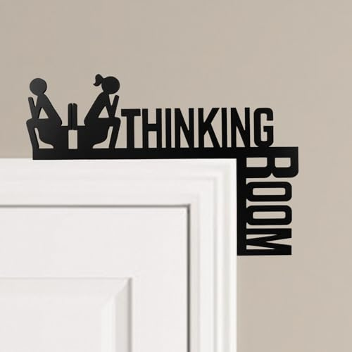 MOROBOR Thinking Room - Cartello decorativo divertente, 1 pezzo, minimalista, decorazione umoristica per porta del WC, per casa, casa, ufficio