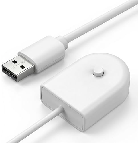 USB Toothbrush Charger for Philips Sonicare 4100 HX6100 HX3000 HX6000 HX8000 HX9000 Series Electric Tooth Brush Charging Replacement Base Waterproof Power Cable,1m Cord, White