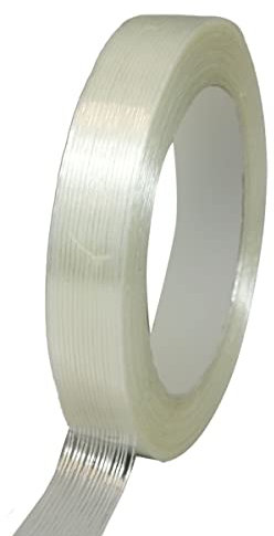 Tecplast Ruban adhésif armé fil à fil transparent 130µ - rouleau adhésif 19 mm x 50 m