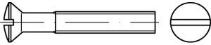 ISO 2010 LinsenSenkkopfschraube M3x35 Messing blank Schlitz 200 Stk