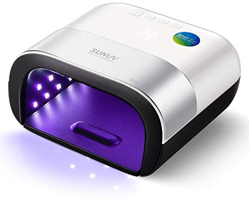 SUNUV UV LED Nagellampe, 48W Professioneller Gel Lampe Nageltrockner für Gelpolitur-Härtungslichtmaschine, mit automatischem Sensor und LCD-Display für Heim- und Nagelstudio Geschenk