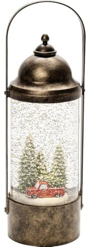 Konstsmide Juldekorationer LED snöglob lykta pickup lastbilsscen/inomhus, 5 timmars timer/batteridriven: 3 x AA 1,5 V (exkl.)/jullykta 1 varmvita dioder