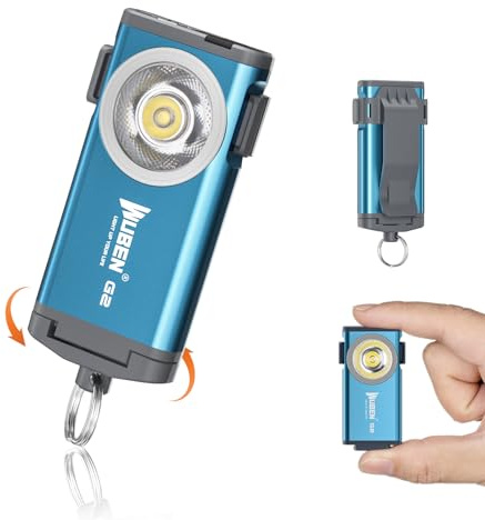 WUBEN G2 Mini Linternas, 500 Lúmenes Recargable Llavero Linterna, 5 Modos - Linternas LED EDC con Abrazadera, para Viajes, Caminar, Buscar, Senderismo