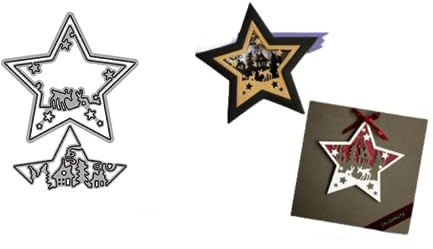 Sredwtk Sterne Stanzschablonen Weihnachten Cutting Dies Prägeschablonen Stanzformen Schablonen Für Scrapbooking, Fotopapier 3D Karten Handwerk Prägen DIY Herstellung Geschenk