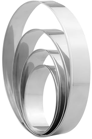 4 PièCes Emporte PièCe, Cercle A Patisserie Ronds En Acier Inoxydable DiamèTre 7.5/9.5/12/15 Cm Hauteur 2.5 Cm, Pour PâTisserie GâTeaux MousséS Biscuit Tarte, Ustensiles à PâTisserie, Cookie Cutters