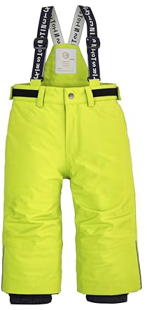 first instinct by killtec FISW 33 MNS Ski PNTS Sci/Pantaloni Funzionali con Bretelle e ghetta antineve, Lime, 110-116 Unisex