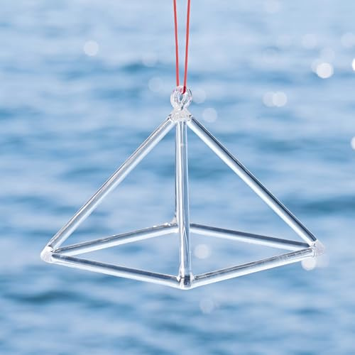 LBMED Kristall-Klangpyramide, 5–10 Zoll Pyramiden-Heilungsmusikinstrument Mit Kristall-Klangschalen-Klöppel, Harmonischer, Klarer Klang, Erhält Energie Und Gleicht Körperchakren Aus, Zum Beten