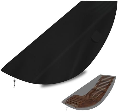 YMPPMKN Funda para Tumbona de Sauna de Jardín, Tela Oxford 600D Resistente, Impermeable, Resistente al viento, Resistente a los Rayos UV, 155x65x90cm, Negro