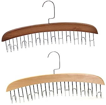 OKUMEYR 12 Haken Krawattenhalter Holz Gürtel Schal Kleiderbügel Platzsparende Kleiderständer Für Zuhause