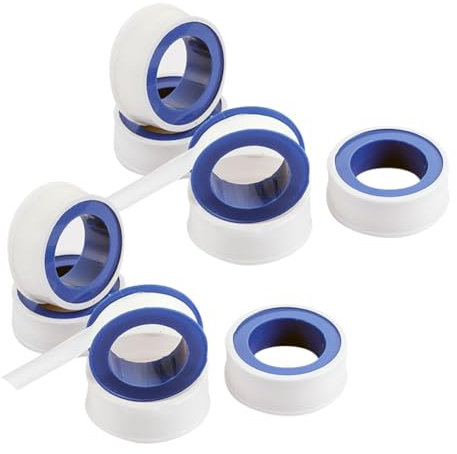 10 Rollen 12 mm x 10 m Klempner-Klebeband, Wasserrohr-Dichtungsband, Outdoor-Dichtstoff, wasserdichtes Klebeband, Gartenschlauch, Sanitärbänder, Gewindedichtung, Leckageband für Wasserhahn