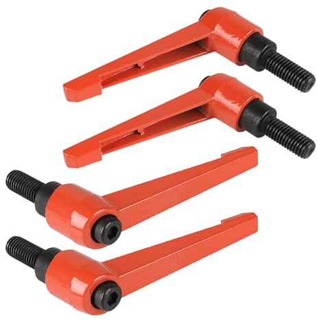 efuturetime 4PCS Manija de Sujeción Ajustable M10-25mm, Tornillos con Manija de Apriete M10 para Posicionamiento y Apriete, Negro