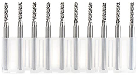 KWQNPHTRN 10 Teile/Satz Schaftfräser-Sets Vollhartmetall-Mais-Schaftfräser Fräser-Bits D0.8 1.0 1.6 1.8 2.4 3.1 PCB-Schaftfräser CNC-Schneidfräswerkzeuge(10pc D2.4 10.5)
