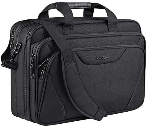 KROSER 18 Zoll Handtasche, Laptoptasche bis 17,3 Zoll, wasserdicht, dehnbar, Dokumententasche mit Schultergurt, für Reisen/Geschäft/Schule/Herren/Damen, Laptop Bag