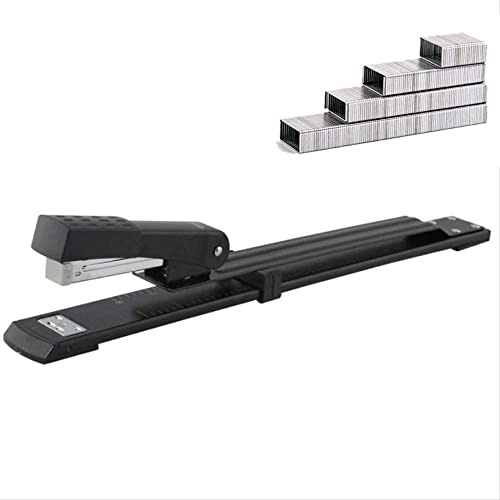 Long Arm Stapler,Stapler Long Arm Full Strip with 300 Mm Reach Capacity 25 Sheets Heavy Duty Home Office Desk Stationery Craft School Black