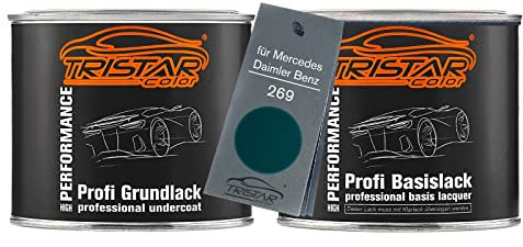 TRISTARcolor Autolack Set Dose spritzfertig für Mercedes/Daimler Benz 269 Turmalingrün Metallic/Turmalin Green Metallic Grundlack + Basislack 1,0L