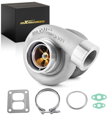 maXpeedingrods T4 Turbo Turbocharger for 4.0L-6.0L Engine, Billet Compressor Wheel, for Chevrolet Camaro Silverado 1500, for Ford Mustang, for Dodge Challenger Charger, Street JD Series