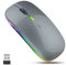 GLOBAL TECH Kabellose Maus, LED Wiederaufladbare Leise schlanke Maus Laptop Wireless Mouse, 2.4G USB Funkmäuse für Laptop, PC, Computer, Mac (Grau)