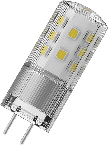 LEDVANCE led Pin40. Bombilla led 12V 4W 2700K GY6.35. 470 Lumen. Equivalente a halógena de 40W. 15.000 Horas. 50 X 18mm. Luz cálida.