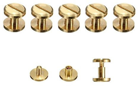 5PCS Height DIY Flat Belt Screw Leather Craft Chicago Nail Brass Solid Rivets Stud Head Accessory Part