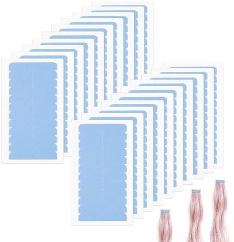 240 pièces de ruban d'extension de cheveux, ruban adhésif de remplacement pour extensions de cheveux, ruban de cheveux double face, ruban de remplacement d'extension, ruban de perruque(bleu)