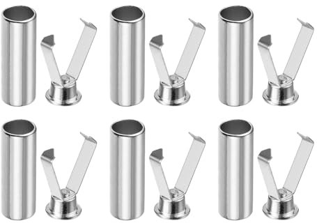 QUARKZMAN 6 st spetsar spetsar legering huvud silver vit cylindrisk sko spets ändar rep fin spets metall agel ersättning huvud för snörning, Vit silver, 6mm