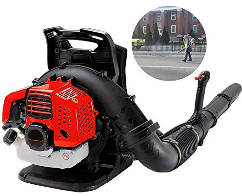Actualización de sopladores Conveniente soplador de hojas de mochila de gasolina de 2 tiempos, soplador de hojas de gasolina de 51,7 cc para el cuidado del césped, soplador de hojas inalámbrico de ve