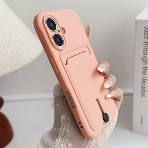 ZSUFCBF Custodia morbida per portafoglio con slot per carte di credito Candy Color Push per iPhone 16 15 14 Plus 13 12 11 Pro Max XS XR 7 8 Custodia antiurto in silicone, rosa, per iPhone 12 Mini