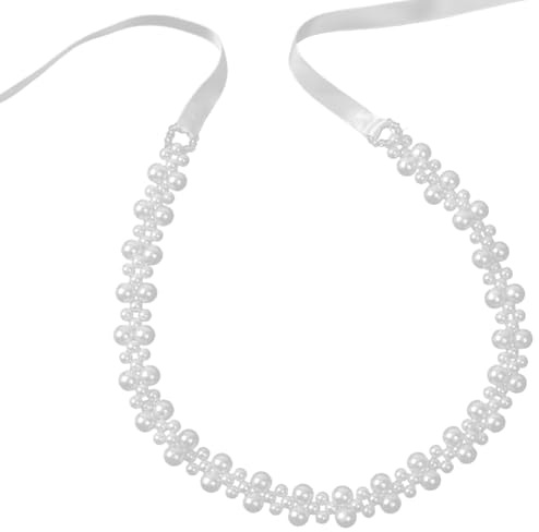 BEAMARKER Damen Perlen Hochzeitsgürtel Verstellbar Perlenband Schmale Taillenschärpe Brautgürtel Für Hochzeitskleid Brautjungfernkleid Ballkleid Formelle Zeremonie Perlenbund Zubehör Für Die Braut
