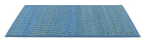 Biancheriaweb Tapis en bambou, teinte unie 55x120 bleu ciel