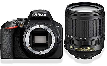 Nikon D3500 Fotocamera Reflex Digitale con Obiettivo Nikkor AF-S 18/105VR, 24.2 Megapixel, LCD 3, SD da 16 GB 300x Premium Lexar, Nero [Nital Card: 4 Anni di Garanzia]