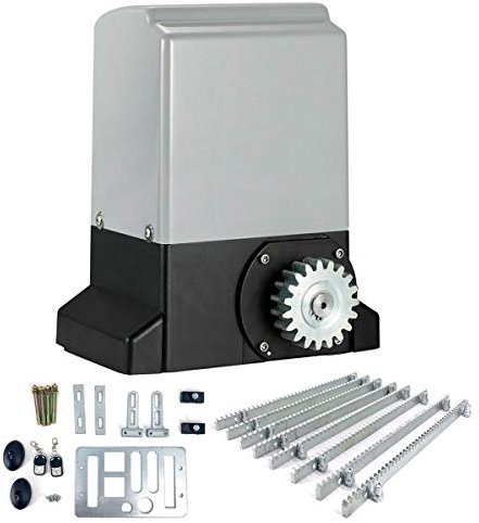 Cozyel Accionamiento para puertas correderas (hasta 1200 kg, 550W, con mando a distancia, Sensor de infrarrojos, 4 metros de cremallera)