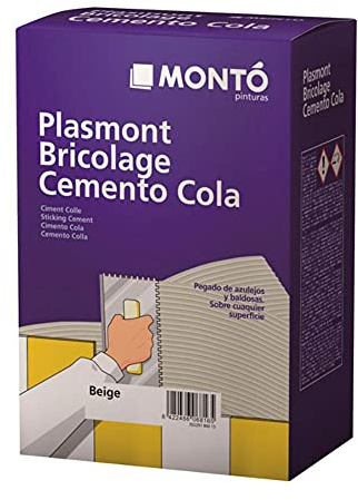 Masilla Plasmont Bricolage Cemento Cola mortero en Polvo color Beige 1,5kg